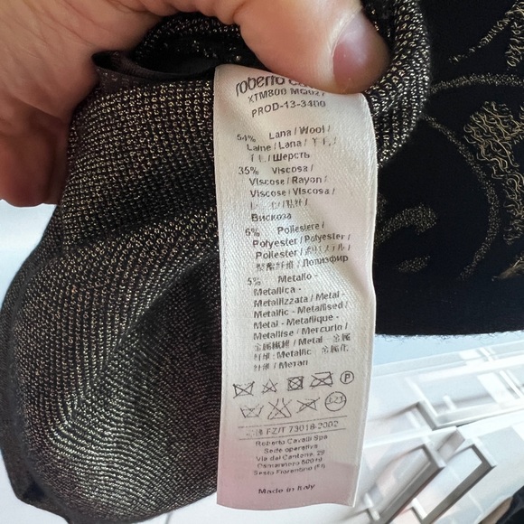 Roberto Cavalli Mini Wood Dress with Gold Lining - Picture 3 of 7